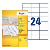 DP247-100 / 2400 Etiquettes blanches coins droits 70 x 37 mm