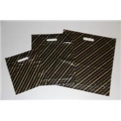 sac plastique réutilisable noir&or 45x50+5/5cm