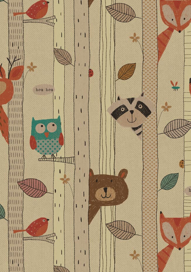 Bobine papier cadeau renards  0,70 x 100 m