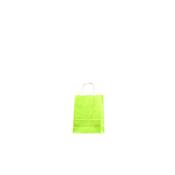 sac kraft vert pomme poignées torsadées 18+8x24 cm