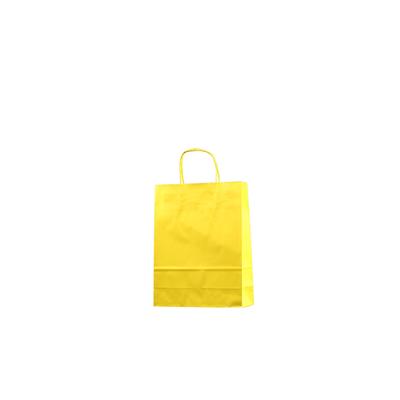 sac kraft jaune poignées torsadées 25+10x32 cm