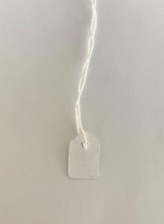 1000 étiquettes bijou fil blanc 13 x 20 mm