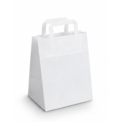 300 sacs kraft blanc poign�es plates 18+8 x22 cm