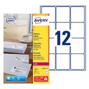 L7164-100 / 1200 Etiquettes adresses blanches 63,5 x 72 mm