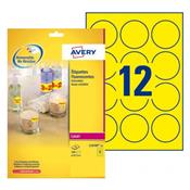 L7670Y-25 /300 Etiquettes jaune fluo laser Ø 63,5 mm