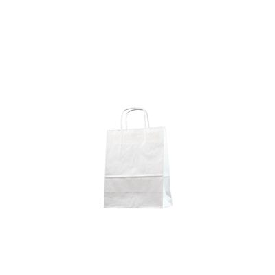 sac kraft blanc poignées torsadées 24+12x31 cm