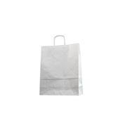 sac kraft blanc poignées torsadées 35+14x44 cm