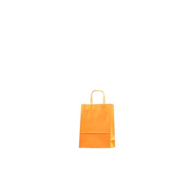sac kraft orange poignées torsadées 18+8x24 cm