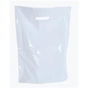 sac plastique réutilisable blanc 35x45+4/4 cm