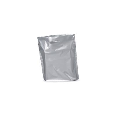 100 sacs plastique réutilisables gris métal 22x30 cm