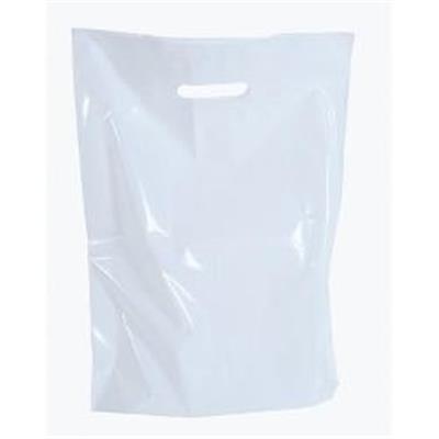 100 sacs plastique réutilisables blanc 35x45+4/4 cm