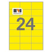 2400 étiquettes fluo jaune 70 x 37 mm