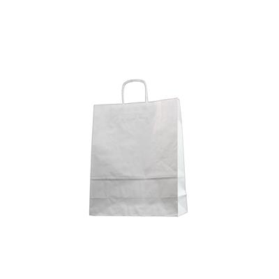 sac kraft blanc poignées torsadées 35+14x44 cm