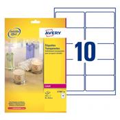 L7783-25 / 250 Etiquettes transparentes brillantes laser 96 x 50,8 mm
