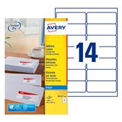 J8163-100 / 1400 Etiquettes adresses blanches 99,1 x 38,1 mm