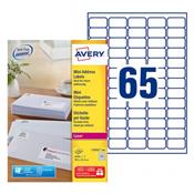 L7651-100 / 6500 Etiquettes mini blanches 38,1 x 21,2 mm
