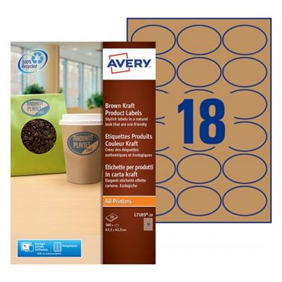 L7103-20 / 360 Etiquettes kraft 63.5 x 42.3 mm