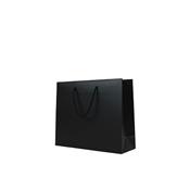 sac luxe noir pelliculé mat 30+10x25 cm
