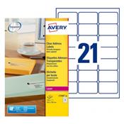 L7560-25 / 525 Etiquettes transparentes laser 63,5 x 38,1 mm