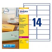L7563-25 / 350 Etiquettes transparentes laser 99,1 x 38,1 mm