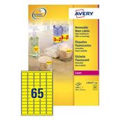 L7651Y-100 / 6500 Etiquettes jaune fluo laser 38,1 x 21,2 mm