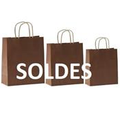 sac kraft chocolat poignées torsadées 18+8x24 cm