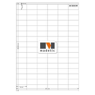 9600 étiquettes multi-usage coins droits 35 x 18 mm