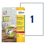 L4775REV-20 / 20 Etiquettes enlevables ultra résistantes 210 x 297 mm