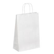 sac kraft blanc poignées torsadées 18+8x24 cm