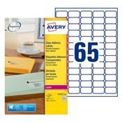 L7551-25 / 1625 Etiquettes transparentes laser 38,1 x 21,2 mm