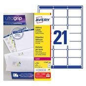 L7160-100 / 2100 Etiquettes adresses blanches 63,5 x 38,1 mm