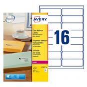 L7562-25 / 350 Etiquettes transparentes laser 99,1 x 33,9 mm