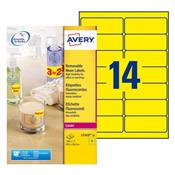 L7263Y-25 / 350 Etiquettes jaune fluo laser 99,1 x 38,1 mm