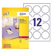 L7790-25 / 300 Etiquettes blanches brillantes laser Ø 60 mm