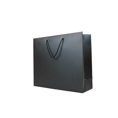 sac luxe noir pelliculé mat 40+14x35 cm