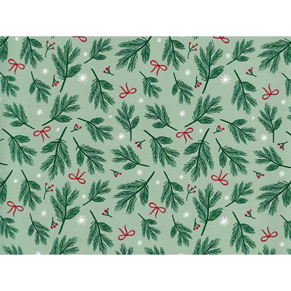 Bobine papier cadeaux 0.70x200m Noel Sapins & noeuds