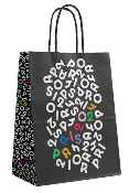 JO 2024 sac kraft poignées torsadées 24+12x32 cm
