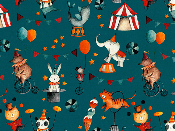 Bobine papier cadeau Cirque  0,70 x 100 m